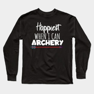 Happyiest when i can archery Long Sleeve T-Shirt